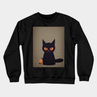 cat halloween mini dark Crewneck Sweatshirt